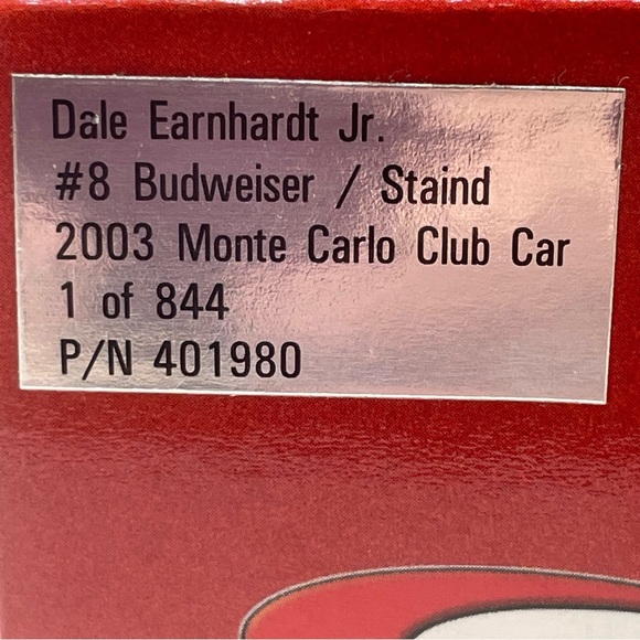 Dale Earnhardt Jr. #8 Budweiser Staind 2003 1/32 Nascar Diecast Racing - Picture 10 of 16